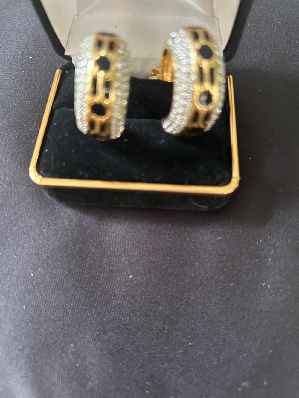 Ellery Two-Tone Gold and Silver Pave Hoop Earrings